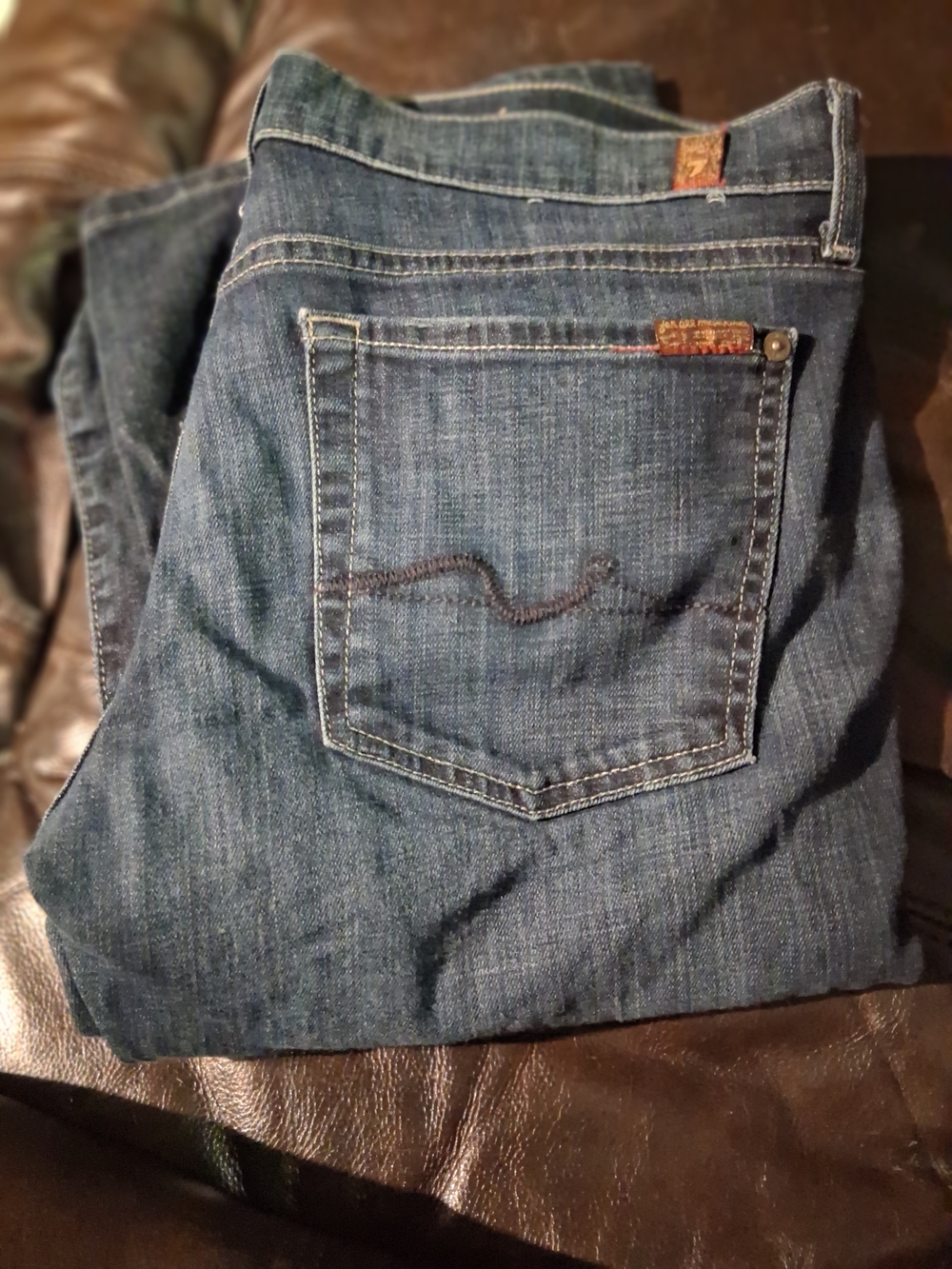 7 For All Mankind Dark Blue Bootcut Jeans